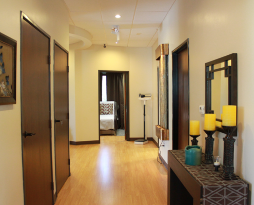 hallway with doors