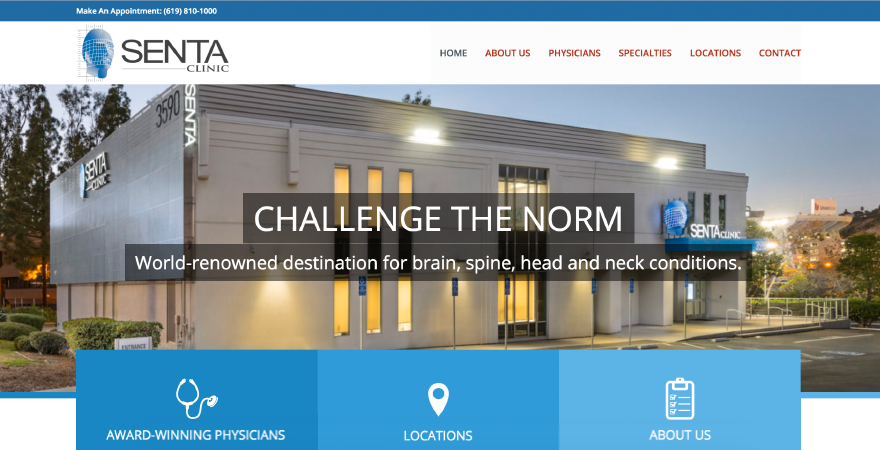 SENTA clinic website